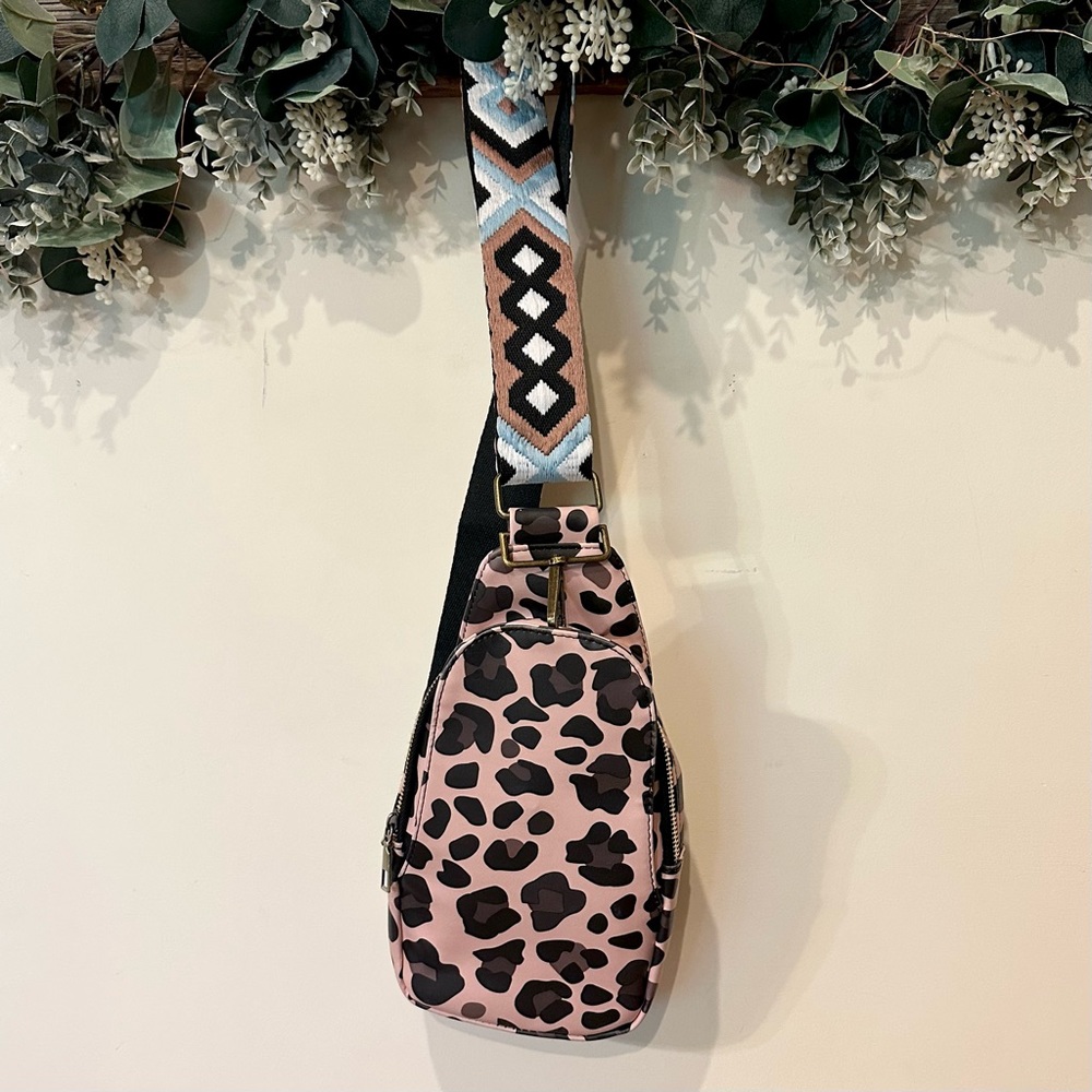 Leopard Print Sling bag/Crossbody Bag-Comes w/Guitar Strap-NWOT